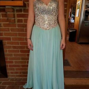 Teal prom dress